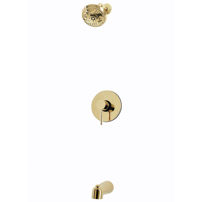 Kingston Concord KB5692DL Single-Handle Pressure Balanced Tub and Shower Faucet, Polished Brass