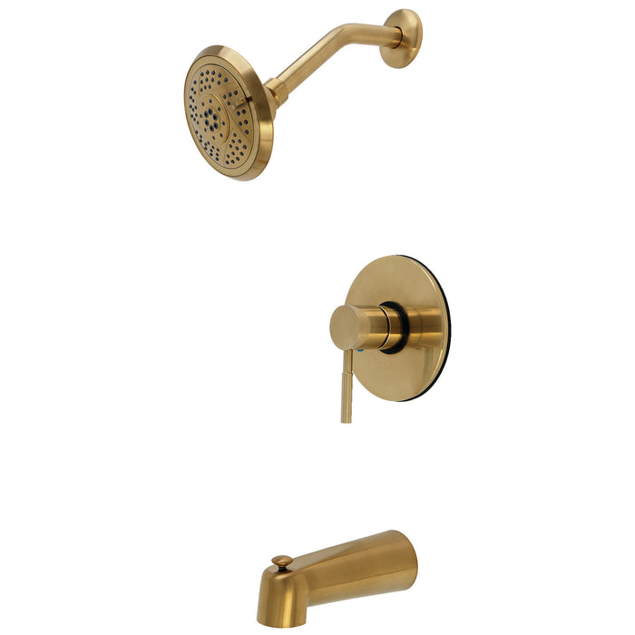 Kingston Concord KB5697DLT Single-Handle Pressure Balanced Tub and Shower Faucet, Brushed Brass