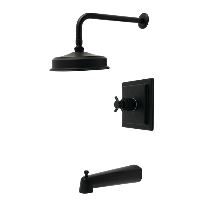 Kingston Concord KB5890DX Single-Handle Pressure Balanced Tub and Shower Faucet, Matte Black
