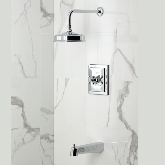 Kingston Tulare KB5891AX - Revival Single-Handle Pressure Balanced Tub and Shower Faucet, Polished Chrome