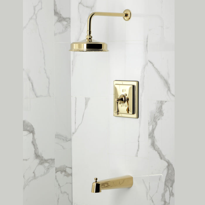 Kingston Tulare KB5892AL - Revival Single-Handle Pressure Balanced Tub and Shower Faucet, Polished Brass