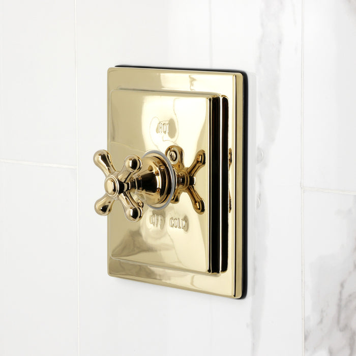 Kingston Tulare KB5892AX - Revival Single-Handle Pressure Balanced Tub and Shower Faucet, Polished Brass