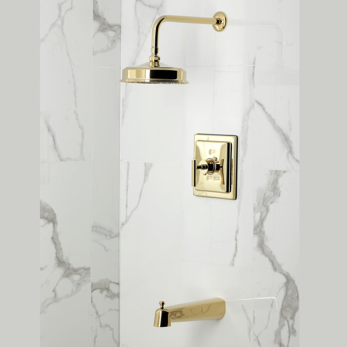 Kingston Sona KB5892CML - Manhattan Single-Handle Pressure Balanced Tub and Shower Faucet, Polished Brass