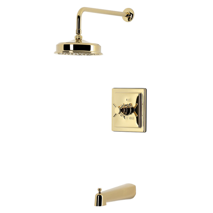 Kingston Concord KB5892DX Single-Handle Pressure Balanced Tub and Shower Faucet, Polished Brass