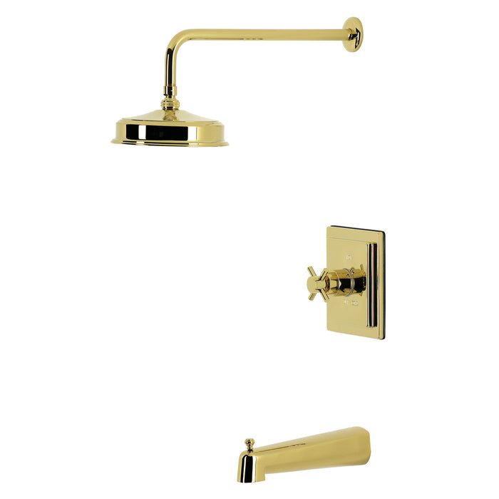Kingston Concord KB5892DX Single-Handle Pressure Balanced Tub and Shower Faucet, Polished Brass