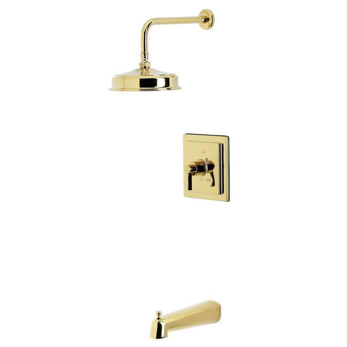 Kingston Sona KB5892NDL - NuvoFusion Single-Handle Pressure Balanced Tub and Shower Faucet, Polished Brass