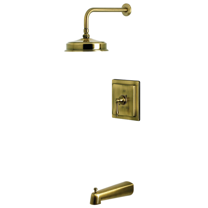 Kingston Tulare KB5893AL - Revival Single-Handle Pressure Balanced Tub and Shower Faucet, Antique Brass