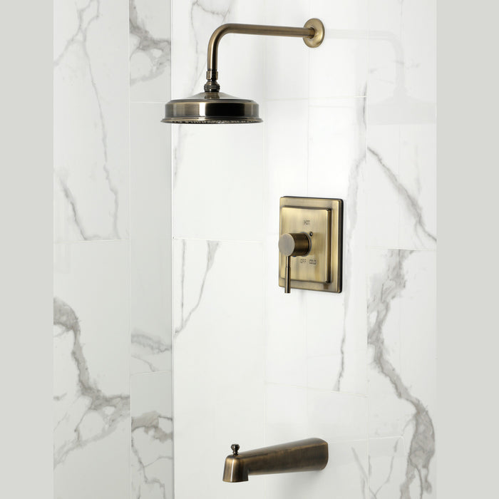 Kingston Sona KB5893DL - Concord Single-Handle Pressure Balanced Tub and Shower Faucet, Antique Brass