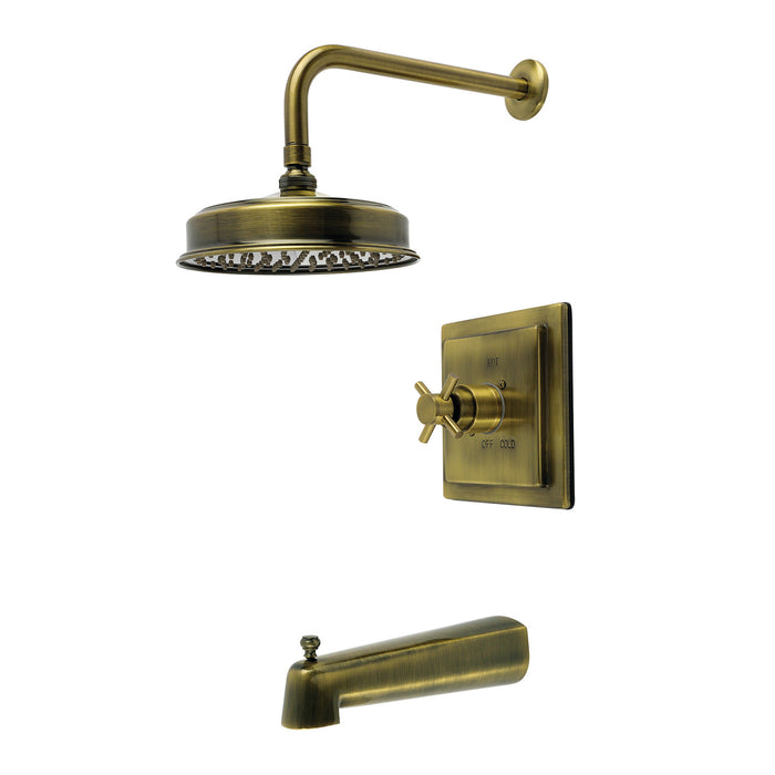 Kingston Concord KB5893DX Single-Handle Pressure Balanced Tub and Shower Faucet, Antique Brass
