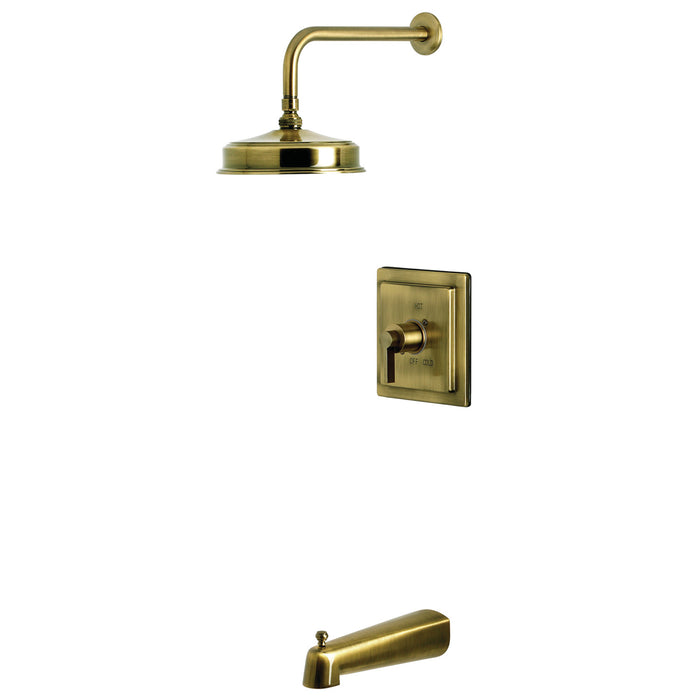 Kingston Sona KB5893NDL - NuvoFusion Single-Handle Pressure Balanced Tub and Shower Faucet, Antique Brass