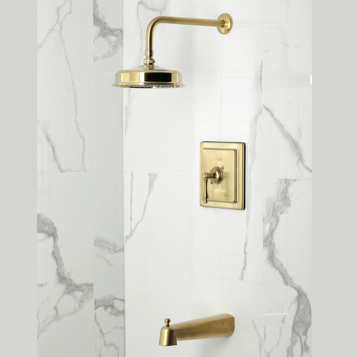 Kingston Tulare KB5897AL - Revival Single-Handle Pressure Balanced Tub and Shower Faucet, Brushed Brass
