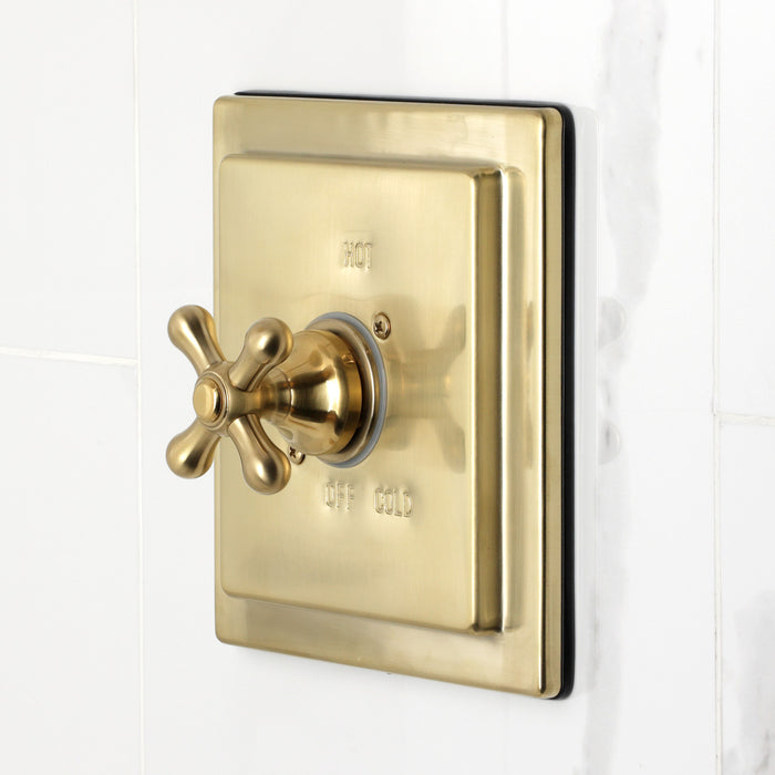 Kingston Tulare KB5897AX - Revival Single-Handle Pressure Balanced Tub and Shower Faucet, Brushed Brass