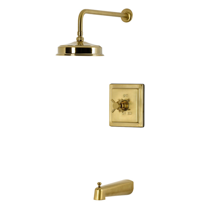 Kingston Concord KB5897DX Single-Handle Pressure Balanced Tub and Shower Faucet, Brushed Brass