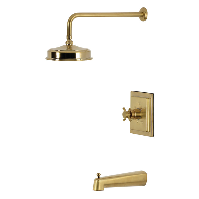 Kingston Concord KB5897DX Single-Handle Pressure Balanced Tub and Shower Faucet, Brushed Brass