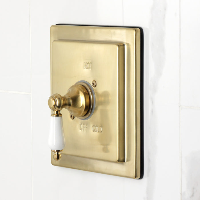 Kingston Tulare KB5897PL - Demure Single-Handle Pressure Balanced Tub and Shower Faucet, Brushed Brass