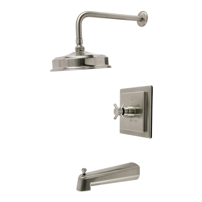 Kingston Concord KB5898DX Single-Handle Pressure Balanced Tub and Shower Faucet, Brushed Nickel