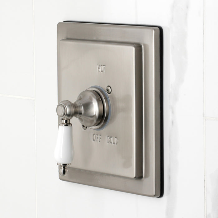 Kingston Tulare KB5898PL - Demure Single-Handle Pressure Balanced Tub and Shower Faucet, Brushed Nickel