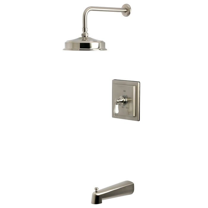 Kingston Tulare KB5898PL - Demure Single-Handle Pressure Balanced Tub and Shower Faucet, Brushed Nickel
