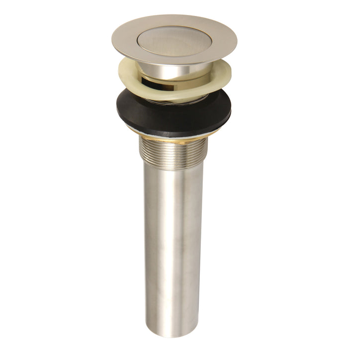 Kingston Complement KB6008 Brass Push Pop-Up Bathroom Sink Drain with Overflow, Brushed Nickel