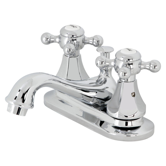 Kingston Heirloom KB601BX - Metropolitan Double-Handle 3-Hole Deck Mount 4-Inch Centerset Bathroom Faucet with Pop-Up Drain, Polished Chrome