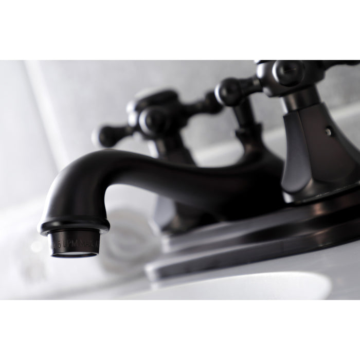 Kingston Heirloom KB605BX - Metropolitan Double-Handle 3-Hole Deck Mount 4-Inch Centerset Bathroom Faucet with Pop-Up Drain, Oil Rubbed Bronze