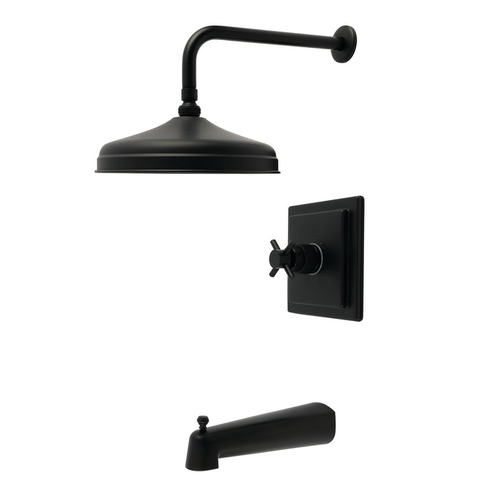 Kingston Concord KB6140DX Single-Handle Pressure Balanced Tub and Shower Faucet, Matte Black