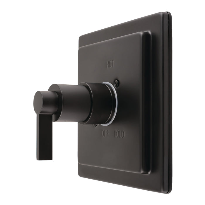 Kingston NuvoFusion KB6140NDLE Single-Handle Pressure Balanced Shower Valve Trim Kit, Matte Black