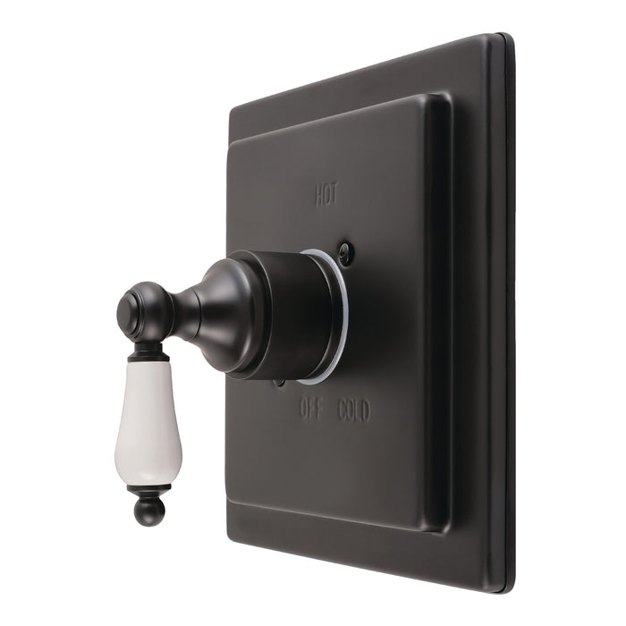 Kingston Demure KB6140PLE Single-Handle Pressure Balanced Shower Valve Trim Kit, Matte Black