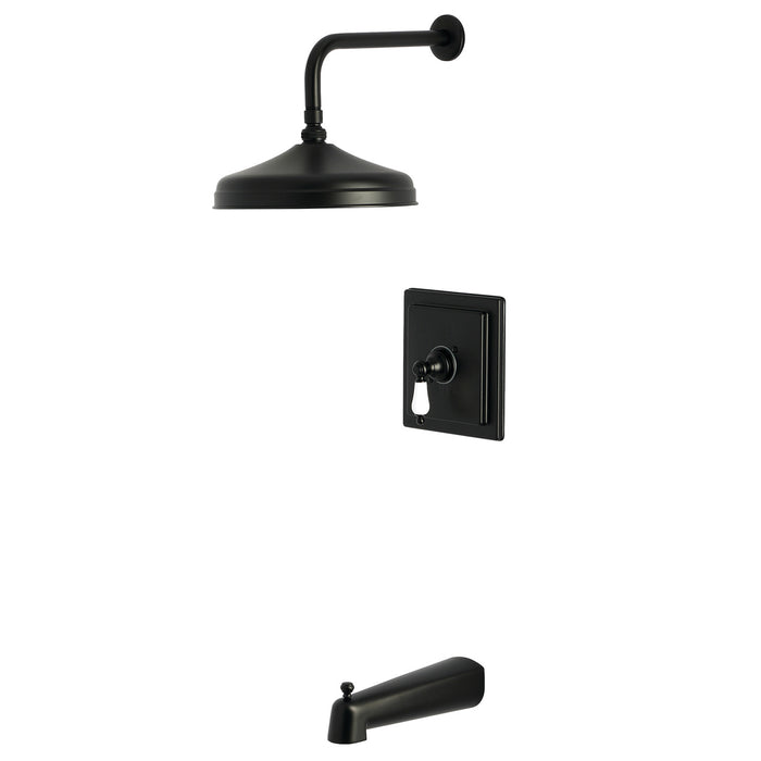 Kingston Tulare KB6140PL - Demure Single-Handle Pressure Balanced Tub and Shower Faucet, Matte Black