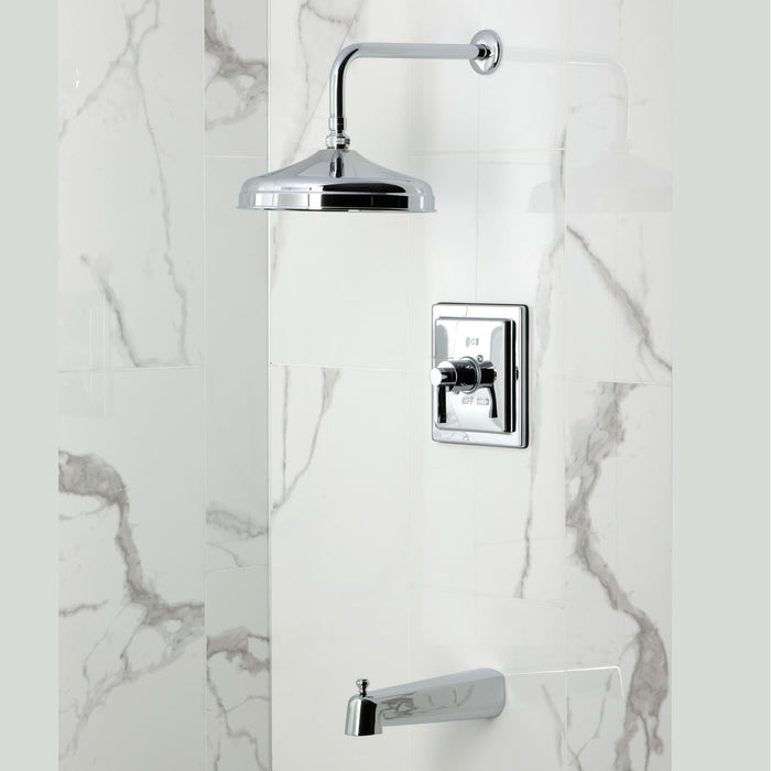 Kingston Sona KB6141NDL - NuvoFusion Single-Handle Pressure Balanced Tub and Shower Faucet, Polished Chrome
