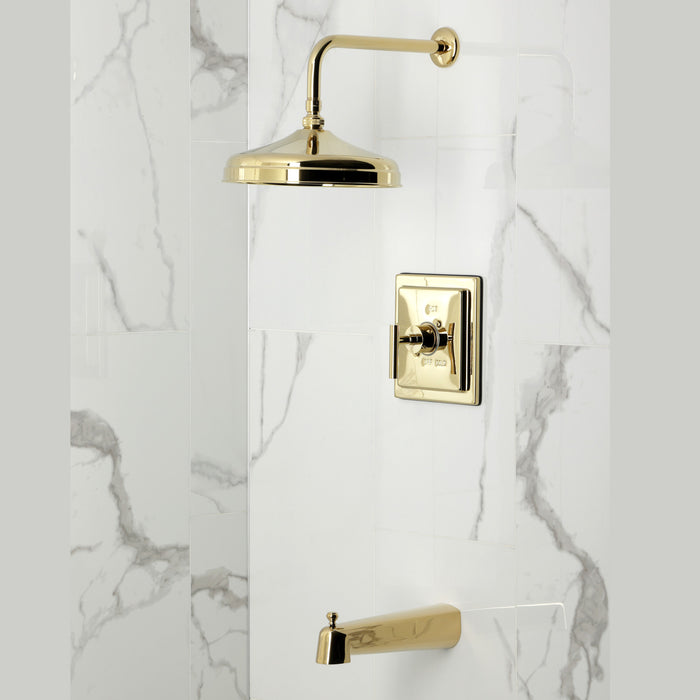 Kingston Sona KB6142CML - Manhattan Single-Handle Pressure Balanced Tub and Shower Faucet, Polished Brass