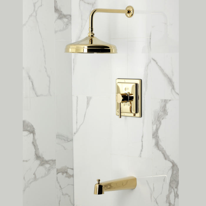 Kingston Sona KB6142DL - Concord Single-Handle Pressure Balanced Tub and Shower Faucet, Polished Brass