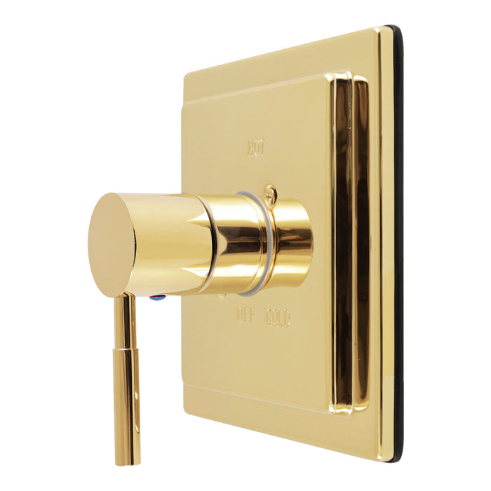 Kingston Concord KB6142DLE Single-Handle Pressure Balanced Shower Valve Trim Kit, Polished Brass