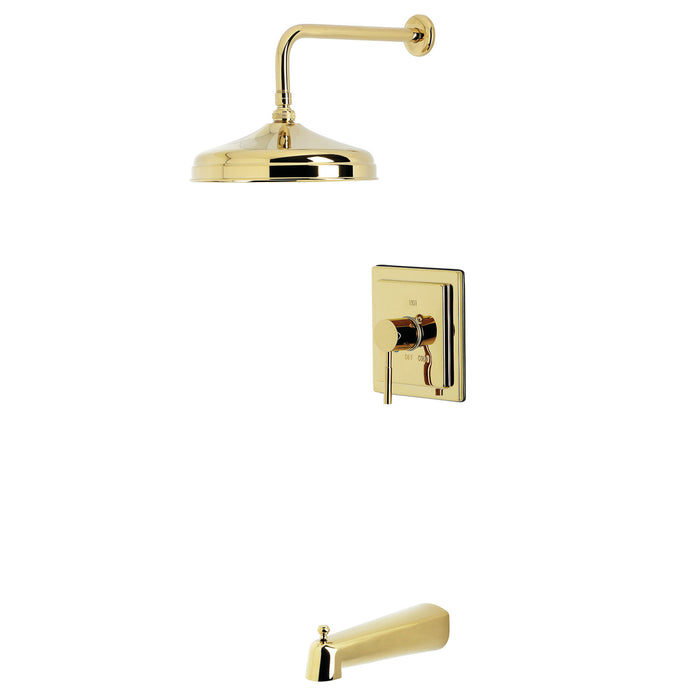 Kingston Sona KB6142DL - Concord Single-Handle Pressure Balanced Tub and Shower Faucet, Polished Brass