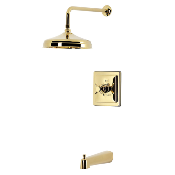 Kingston Concord KB6142DX Single-Handle Pressure Balanced Tub and Shower Faucet, Polished Brass