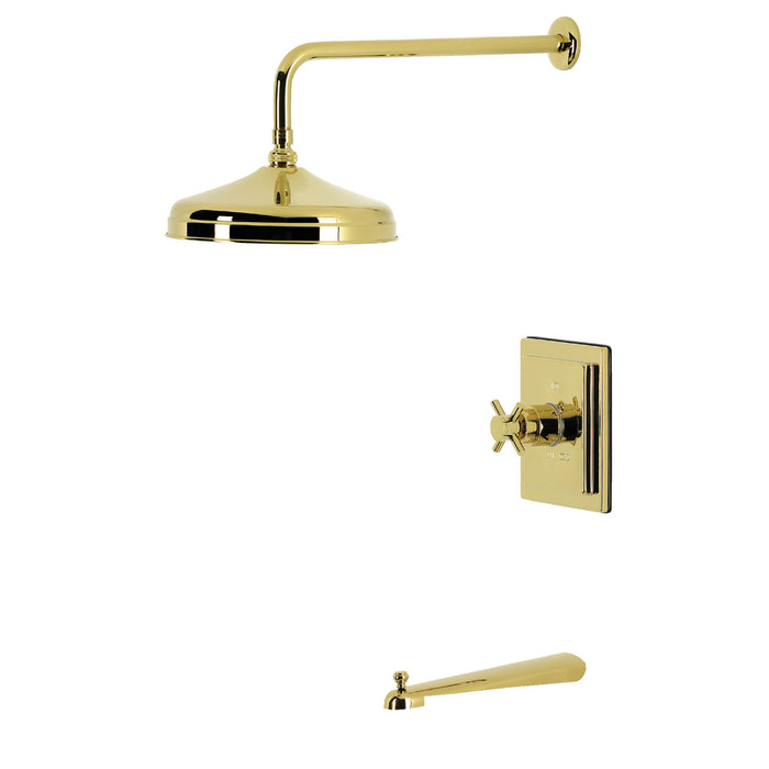 Kingston Concord KB6142DX Single-Handle Pressure Balanced Tub and Shower Faucet, Polished Brass