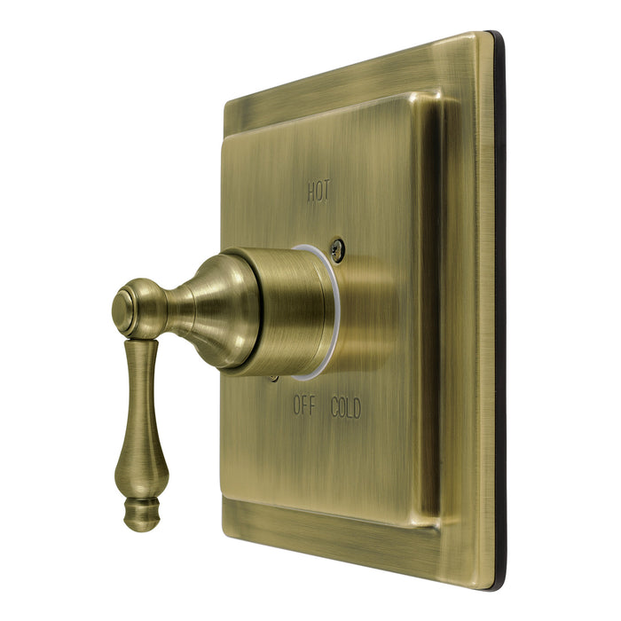 Kingston Revival KB6143ALE Single-Handle Pressure Balanced Shower Valve Trim Kit, Antique Brass