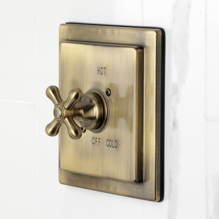 Kingston Tulare KB6143AX - Revival Single-Handle Pressure Balanced Tub and Shower Faucet, Antique Brass