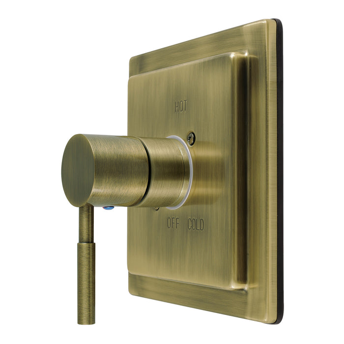 Kingston Concord KB6143DLE Single-Handle Pressure Balanced Shower Valve Trim Kit, Antique Brass