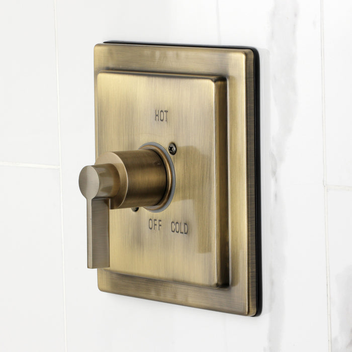 Kingston Sona KB6143NDL - NuvoFusion Single-Handle Pressure Balanced Tub and Shower Faucet, Antique Brass