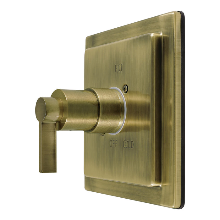 Kingston NuvoFusion KB6143NDLE Single-Handle Pressure Balanced Shower Valve Trim Kit, Antique Brass