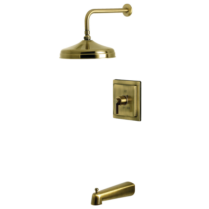 Kingston Sona KB6143NDL - NuvoFusion Single-Handle Pressure Balanced Tub and Shower Faucet, Antique Brass