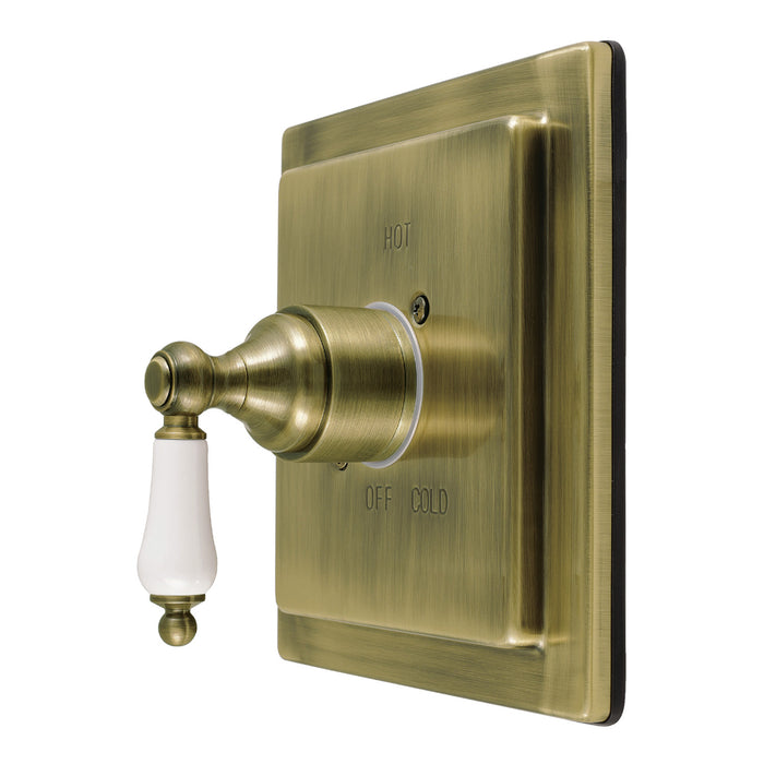 Kingston Demure KB6143PLE Single-Handle Pressure Balanced Shower Valve Trim Kit, Antique Brass