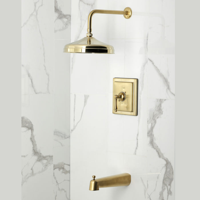 Kingston Tulare KB6147AL - Revival Single-Handle Pressure Balanced Tub and Shower Faucet, Brushed Brass