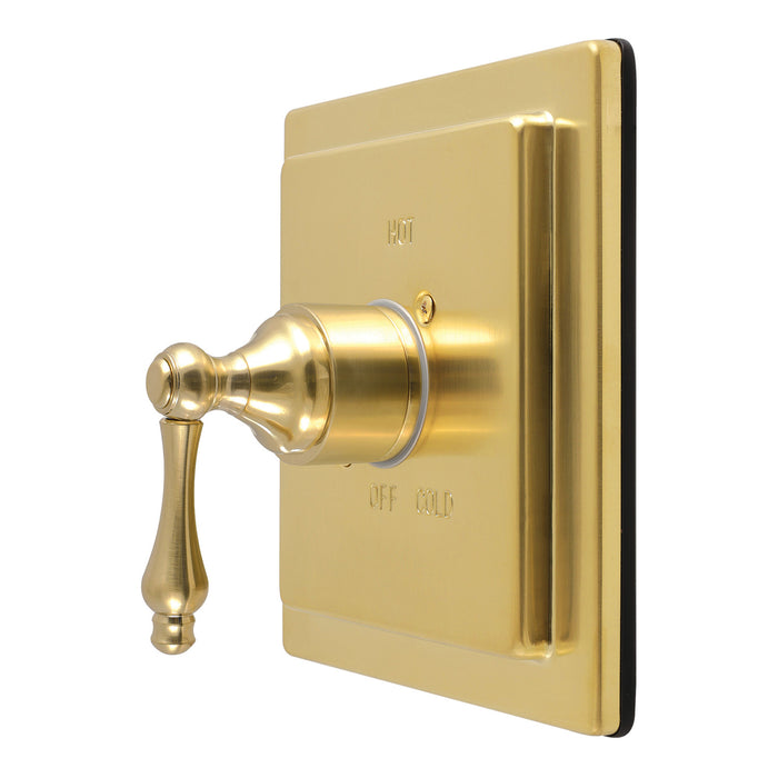 Kingston Revival KB6147ALE Single-Handle Pressure Balanced Shower Valve Trim Kit, Brushed Brass