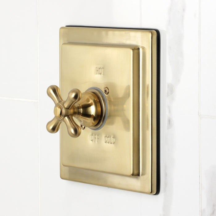 Kingston Tulare KB6147AX - Revival Single-Handle Pressure Balanced Tub and Shower Faucet, Brushed Brass