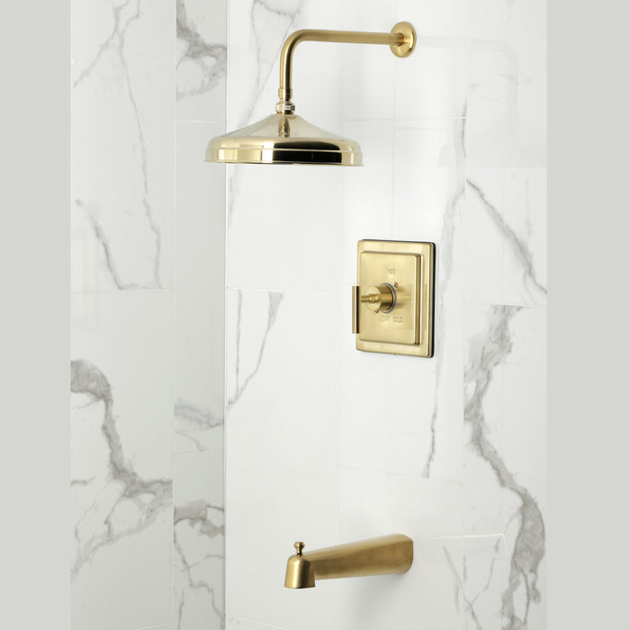 Kingston Sona KB6147CML - Manhattan Single-Handle Pressure Balanced Tub and Shower Faucet, Brushed Brass