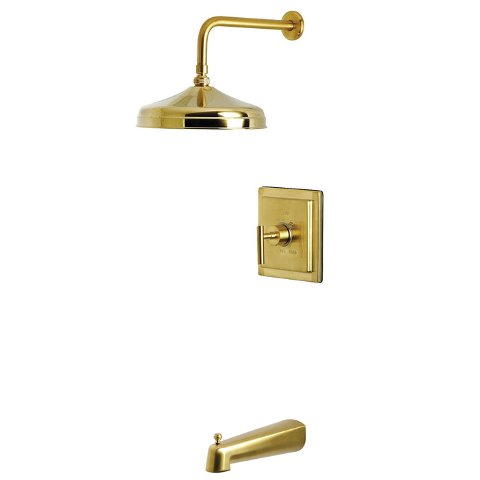 Kingston Sona KB6147CML - Manhattan Single-Handle Pressure Balanced Tub and Shower Faucet, Brushed Brass