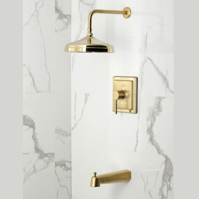 Kingston Sona KB6147DL - Concord Single-Handle Pressure Balanced Tub and Shower Faucet, Brushed Brass