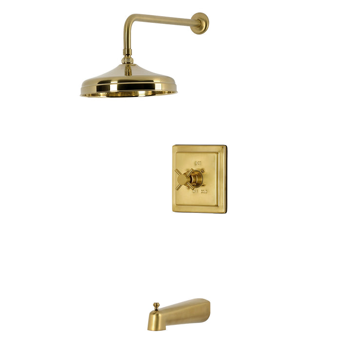 Kingston Concord KB6147DX Single-Handle Pressure Balanced Tub and Shower Faucet, Brushed Brass